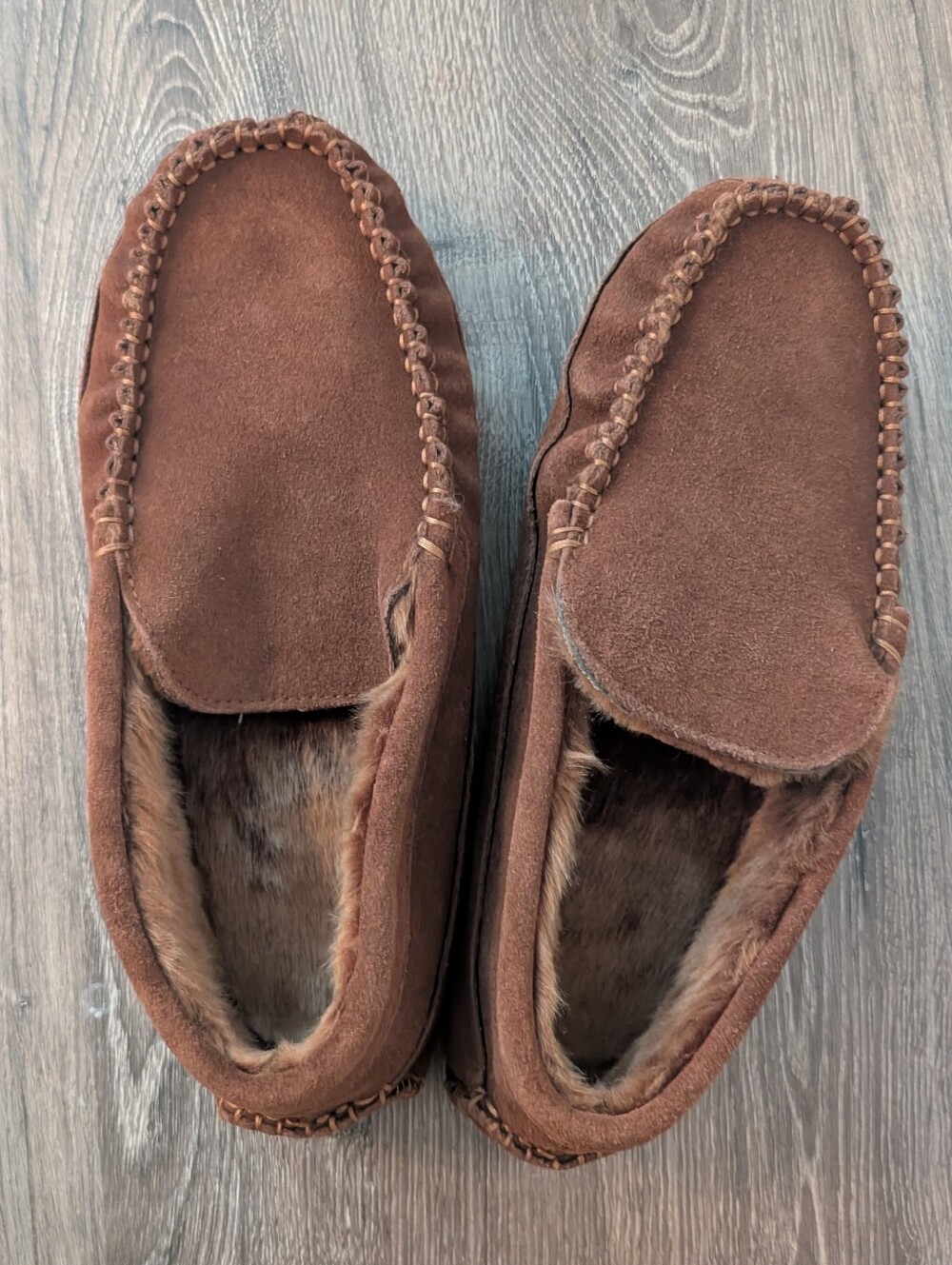 1901 Mens Faux Fur Lined Loafer Slippers NWOT Size 12